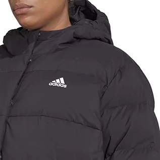 Kurtki damskie - adidas Damska kurtka (Down) Helionic Hooded Down Jacket (Plus Size), czarna, HG8697, 2X - grafika 1