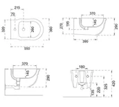 Bidety - Hidra Ellade Bidet podwieszany 55x36 cm biały połysk DW14.001 - odbiór osobisty: Kraków, Warszawa - miniaturka - grafika 1