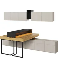 Zestawy mebli dla dzieci - Zestaw Mebli Młodzieżowych z Oświetleniem SET-04A Teen Flex Lenart Hikora Naturalna, Silk Flou, Raw Steel - miniaturka - grafika 1