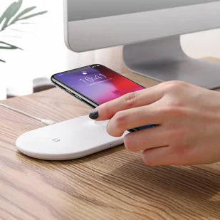 Baseus Smart 2in1 Wireless Charger podwójna ładowarka bezprzewodowa indukcyjna Qi smartfon + Apple Watch biały (WX2IN1-02) - Ładowarki do telefonów - miniaturka - grafika 10