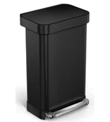 Worki na śmieci - Simplehuman Kosze - Kosz na śmieci 45 l z kieszenią na worki, czarny mat CW2092 - miniaturka - grafika 1