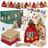 Kalendarze - Kalendarz Adwentowy Diy Świąteczny Eko Ekologiczny Zrób To Sam Zestaw Xxl - miniaturka - grafika 1