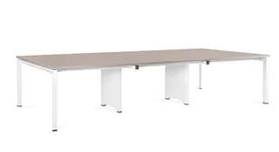 Biurko Pason - Workstation 6 - Biały - Stelaż i Blat - 360x140 cm - YZ-14 Beżowy - Biurka - miniaturka - grafika 1