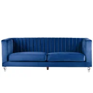 Sofy i kanapy - Beliani Sofa tapicerowana trzyosobowa ciemnoniebieska ARVIKA - miniaturka - grafika 1