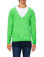 Kurtki męskie - Urban Classics Męska kurtka z dzianiny Spray Dye Slub Cardigan, zielony (Mint 00348), M - miniaturka - grafika 1