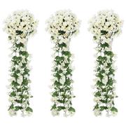 Dekoracje domu - vidaXL Sztuczne girlandy kwiatowe, 3 szt., białe, 85 cm - miniaturka - grafika 1