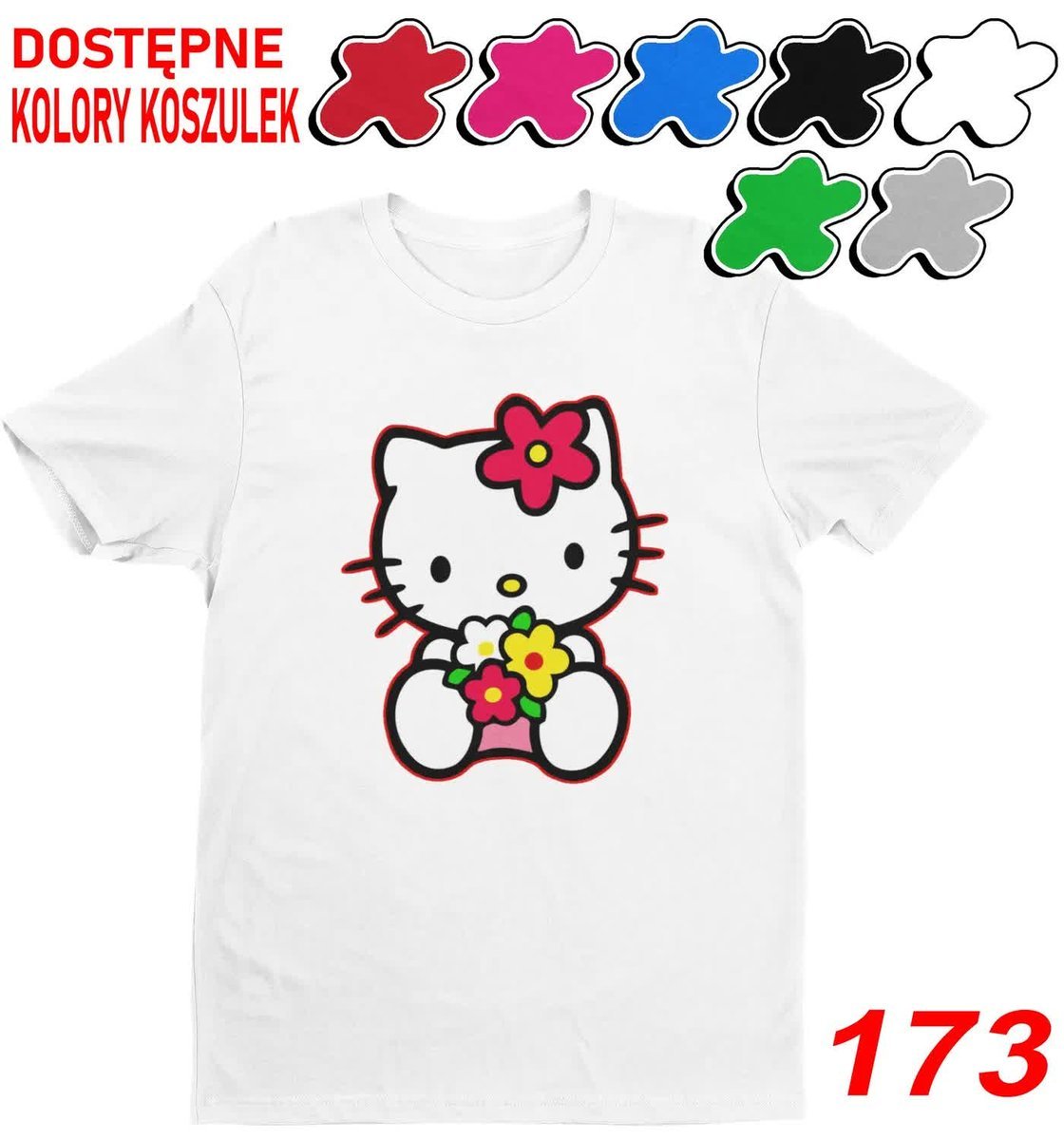 Dziecięca Koszulka T-Shirt Z Nadruki Duży Wybór Hello Kitty Kotek-L 146-152