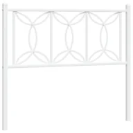 Inne meble do sypialni - vidaXL Metalowe wezgłowie, białe, 100 cm - miniaturka - grafika 1