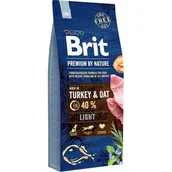 Sucha karma dla psów - Brit Premium By Nature Light Turkey & Oat 15 kg - miniaturka - grafika 1