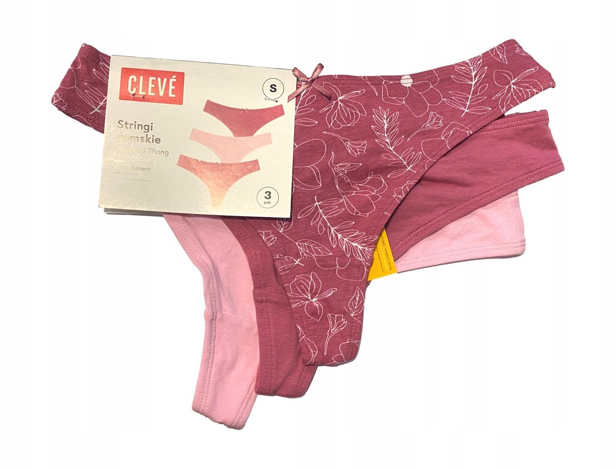 3PAK STRINGI DAMSKIE majtki bawełna *S PA1420