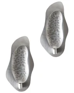 Świeczniki - Zestaw 2 świeczników ODEMIRA Metal 40 cm Srebrny - miniaturka - grafika 1