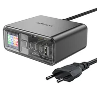 Ładowarki do telefonów - Stacja zasilania ładowarka PD 218W GaN z 4 portami 3x USB-C + USB-A szary ACEFAST - miniaturka - grafika 1