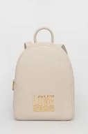 Plecaki - Love Moschino plecak damski kolor beżowy mały gładki - miniaturka - grafika 1
