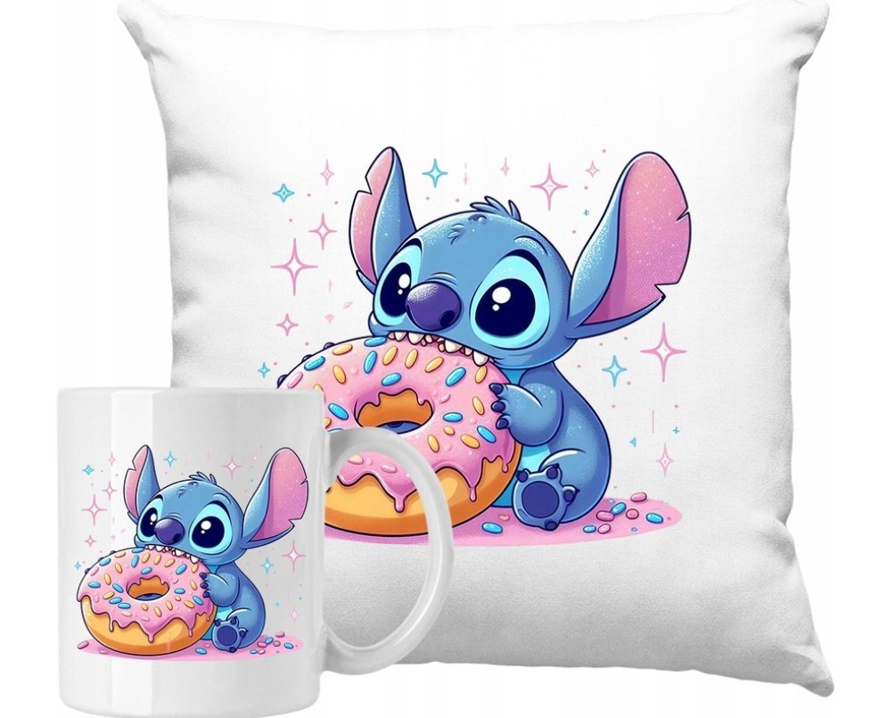 ZESTAW PODUSZKA + KUBEK Stich Stitch Sticz Dziecięca #1 + IMIĘ