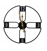 Zegary - Zegar ścienny metal loft czarny 2052 - miniaturka - grafika 1