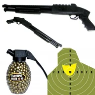 Zabawki militarne - SHOTGUN MOSBERG PISTOLET NA KULKI + KULKI I TARCZA - miniaturka - grafika 1