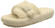 Kapcie damskie - flip*flop Damskie kapcie typu furbuckle, miękki beż, 38 EU - miniaturka - grafika 1