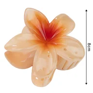 Ozdoby do włosów - KLAMRA KWIAT szczęka duża SPINKA do włosów kwiatek HAWAJSKA KWIAT PLUMERII - miniaturka - grafika 1