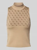 Kamizelki damskie - Top z dzianiny ze wzorem z logo model ‘LISE’ - miniaturka - grafika 1