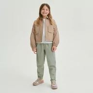 Spodnie i spodenki dla dziewczynek - Reserved - Classic denim baggy - Zielony - miniaturka - grafika 1