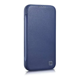 iCarer CE Premium Leather Folio Case skórzane etui iPhone 14 Plus z klapką magnetyczne MagSafe niebieski (WMI14220715-BU) - Etui i futerały do telefonów - miniaturka - grafika 5