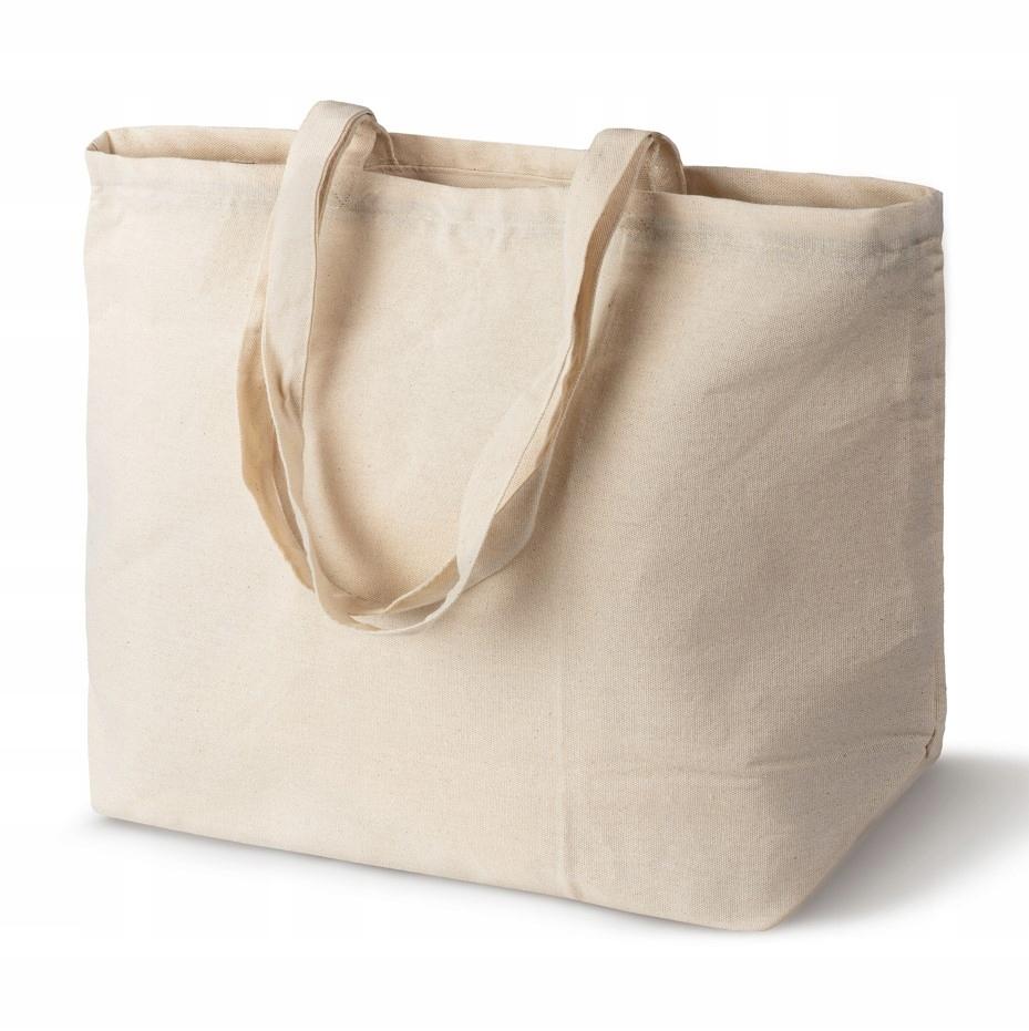 Torba Zakupowa 51x15x38 cm Ecru Detroit Bawełniana Duża 220g z Dnem Eko