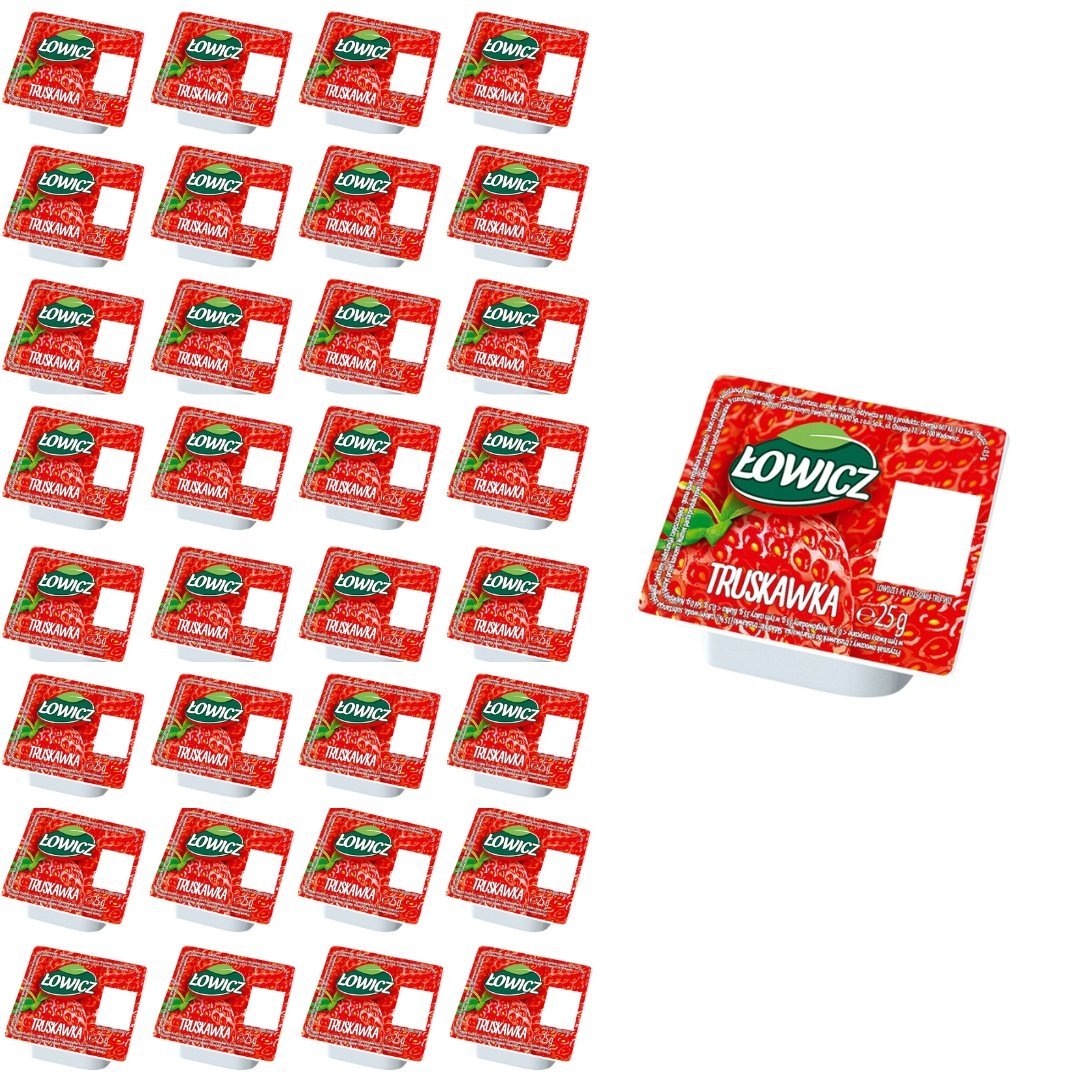 Dżemy truskawkowe Łowicz monoporcje 33 x 25g