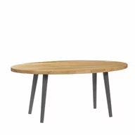 Ławy i stoliki kawowe - Ława owalna, ława drewniana dębowa Modern Oak, Wykończenie nogi - buk - farba grafitowa, Wysokość [cm] - 41, Wymiary [cm] - 48x97 - miniaturka - grafika 1