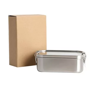 Przenośny Lunchbox ze stali nierdzewnej w kolorze srebrnym o pojemności 800 ml - do przenoszenia żywności, przekąsek i nie tylko - Lunch boxy - miniaturka - grafika 1