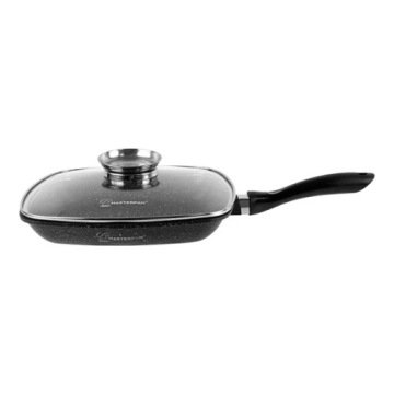 Aluminiowa Patelnia Grillowa 28cm z Pokrywką Szklaną Masterpan