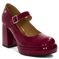 Półbuty damskie - Maciejka Półbuty damskie na słupku skóra lakier fuksja-40 - miniaturka - grafika 1