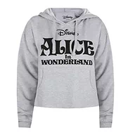 Bluzy damskie - Disney Damska bluza z kapturem z logo Alice, szary, 36 - miniaturka - grafika 1