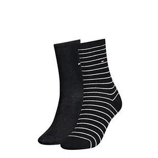 Skarpety damskie Tommy Hilfiger Small Stripe (2 sztuki), czarny - Skarpetki damskie - miniaturka - grafika 1