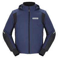 Odzież motocyklowa - HOODIE ARMOR H2OUT, kolor Czarny i Niebieski, Rozmiar XXL, kurtka motocyklowa wodoodporna i oddychająca chroni przed wiatrem, męska kamizelka motocyklowa z elastycznymi mankietami - miniaturka - grafika 1