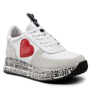 Sneakersy damskie - Love Moschino Sneakersy JA15364G1EIA410A Bianco - grafika 1