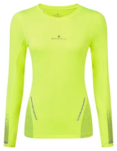 RONHILL Koszulka do biegania damska z długim rękawem TECH REFLECT L/S TEE fluo yellow/reflect - Koszulki sportowe damskie - miniaturka - grafika 1