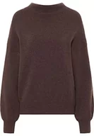 Swetry damskie - RISA Oversized dzianinowy sweter damski 25825309, brązowy, XS-S - miniaturka - grafika 1