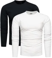 Koszulki męskie - 2-pak zestaw basic męskich longsleevów czarny i biały Recea - miniaturka - grafika 1
