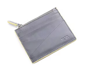Portfele - NAVA DESIGN - Skórzany portfel męski z sześcioma DC Portmonetka na zamek i ekran RFID, kolor szary/żółty - rozmiar 8 x 10 cm - grafika 1