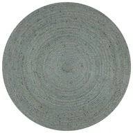 Dywany - vidaXL Ręcznie wykonany dywan z juty, okrągły, 120 cm, oliwkowozielony - miniaturka - grafika 1