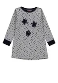 Sukienki - Sukienka dziewczęca z długim rękawem, szara, kropki, Kanz - miniaturka - grafika 1