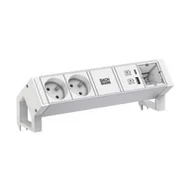 Listwy zasilające - BACHMANN DESK2 ALU WHITE 2xUTE 1xCM 1xUSB A/C 22W 0,2m GST18 - miniaturka - grafika 1