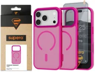 Etui i futerały do telefonów - Etui matowe Supero Magmat MagSafe do iPhone 17 Pro, różowe + szkło - miniaturka - grafika 1