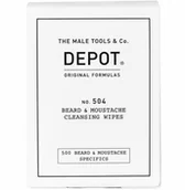 Kosmetyki i akcesoria do pielęgnacji brody - Depot 504, Chusteczki Do Oczyszczania Brody I Wąsów, 12 Szt. - miniaturka - grafika 1