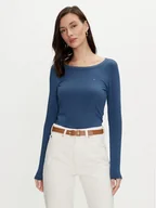 Bluzki damskie - Tommy Hilfiger Bluzka WW0WW38869 Niebieski Slim Fit - miniaturka - grafika 1