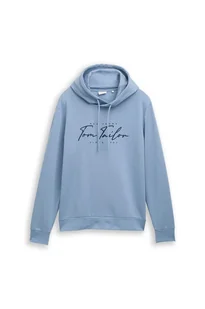 bonprix Bluza z kapturem marki Tom Tailor niebieski - Bluzy męskie - miniaturka - grafika 1