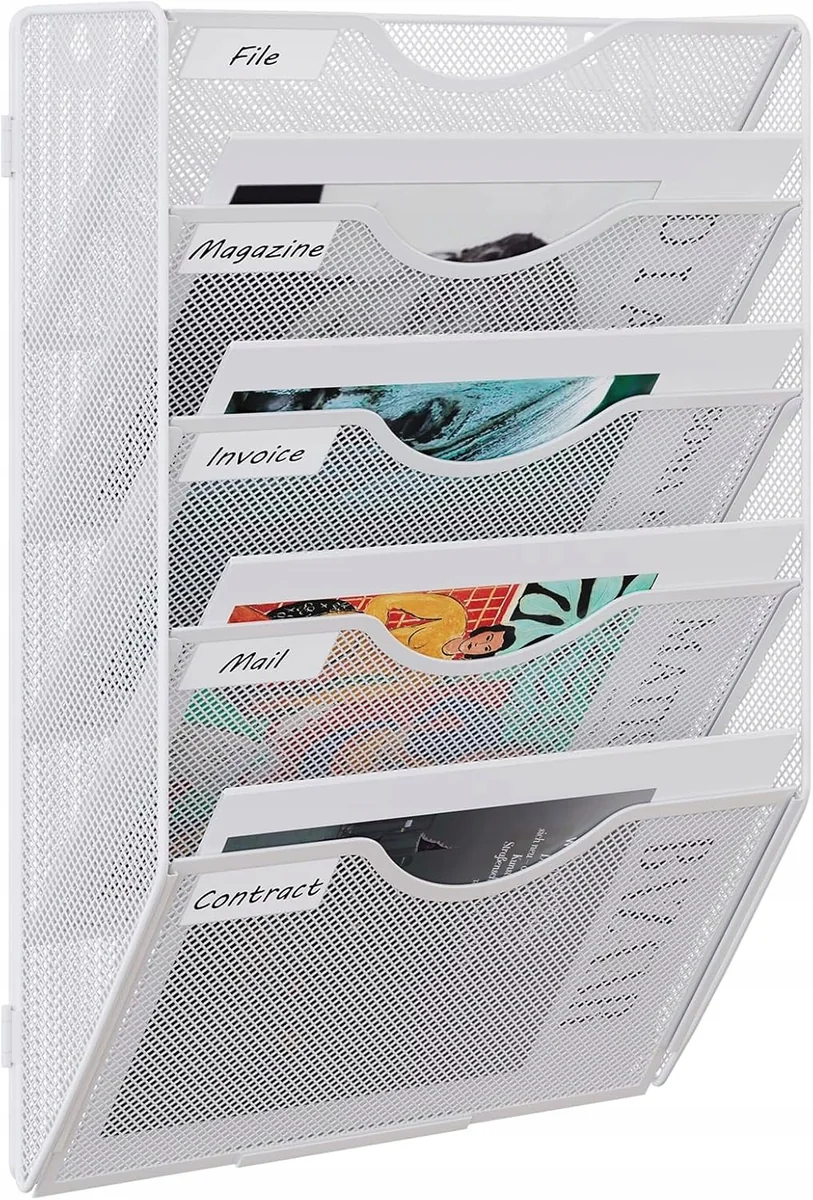 ORGANIZER SIATKOWY NA DOKUMENTY 42X108X42CM WIESZAK STOJAK PÓŁKA BIAŁY