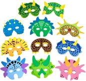 Dodatki do strojów karnawałowych - Maski Piankowe Dinozaury Dinozaur Urodziny 11 Szt - miniaturka - grafika 1