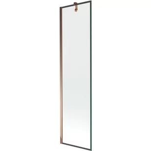 Mexen Next parawan nawannowy 1-skrzydłowy 50 x 150 cm, czarny wzór, różowe złoto - Parawany nawannowe - miniaturka - grafika 1