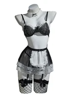 Komplety bielizny - Bielizna Erotyczna Kostium Komplet Służąca S - miniaturka - grafika 1